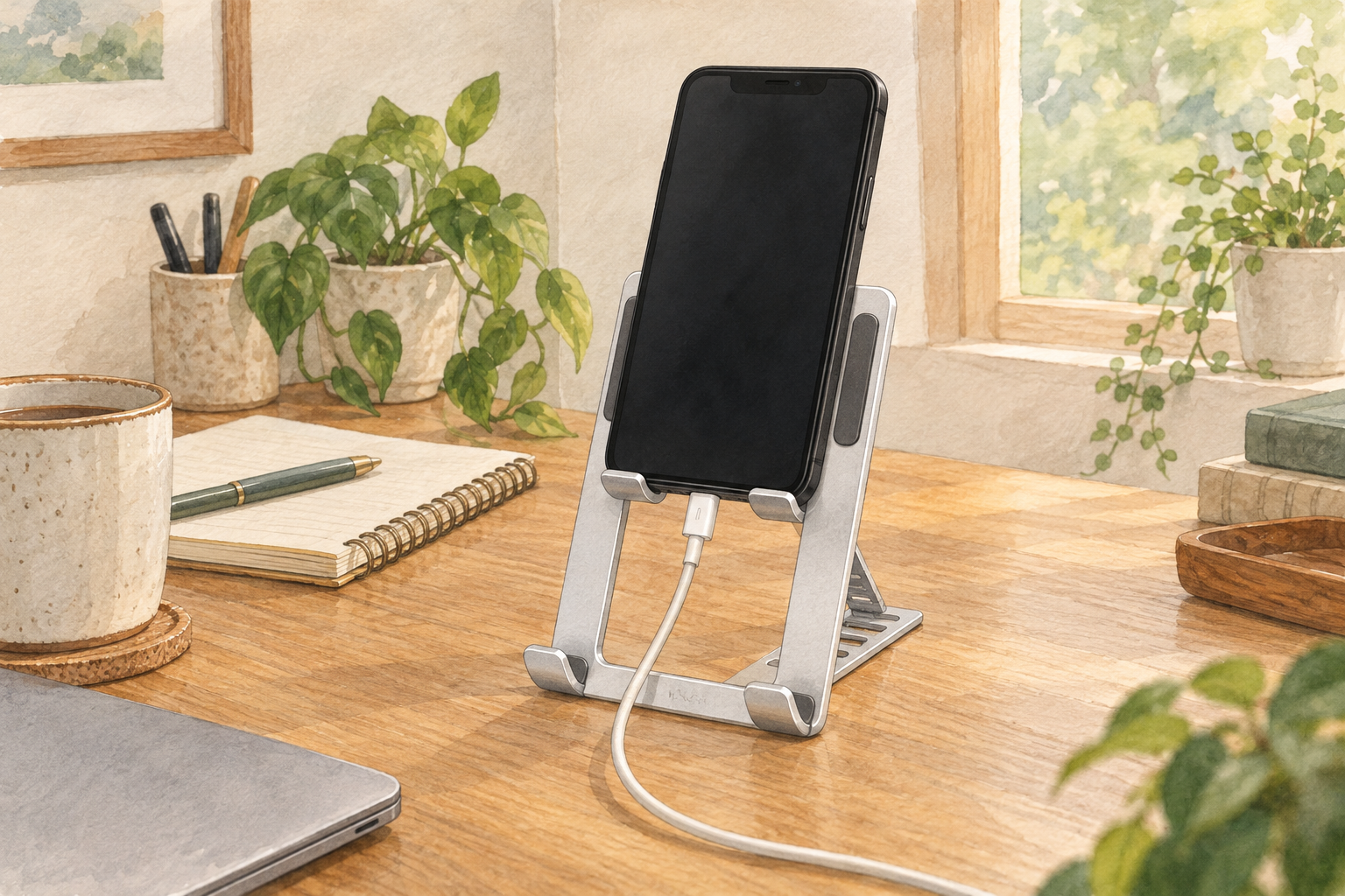 机で充電しながら使用