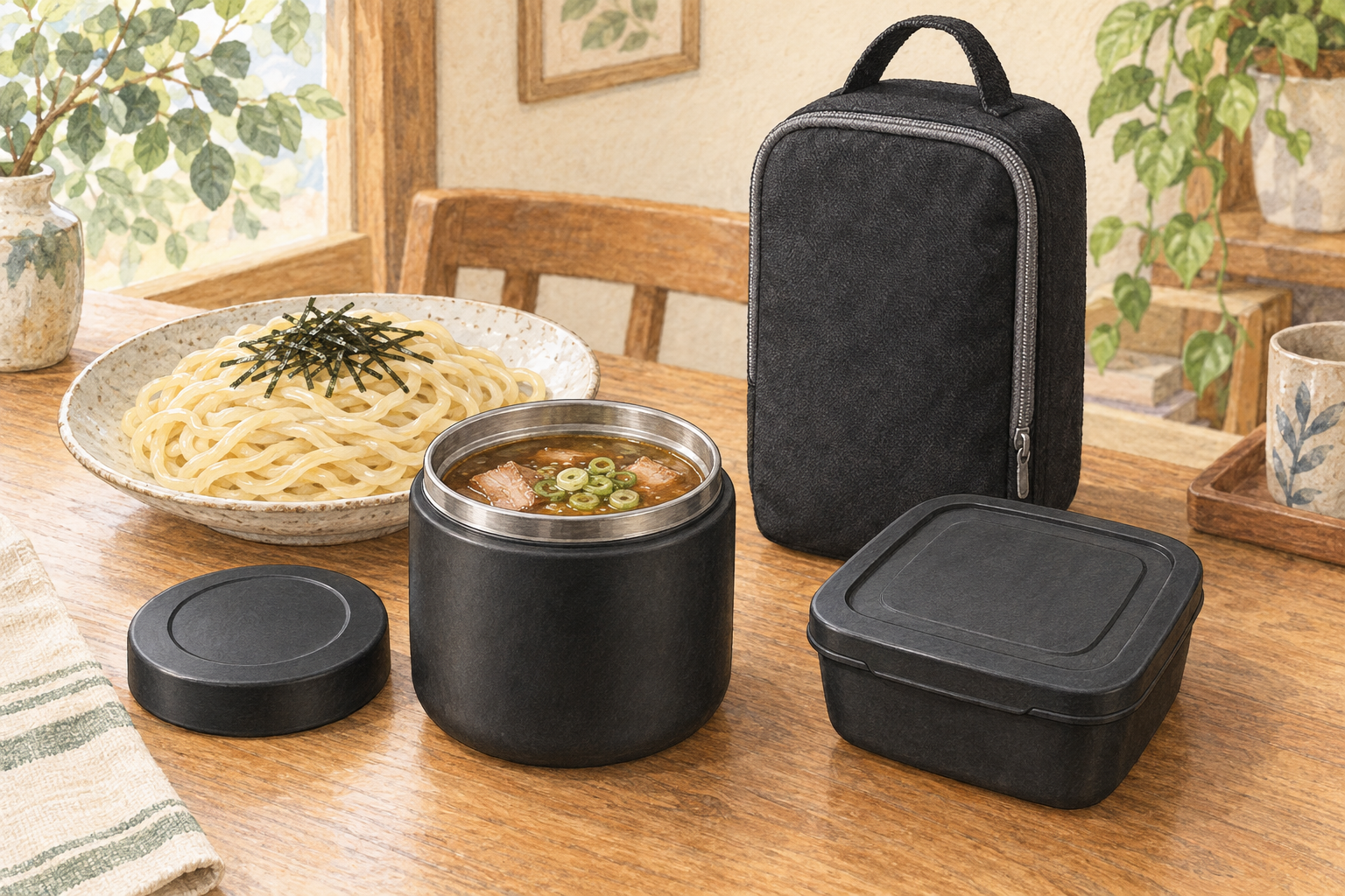 つけ汁と具をスープジャーに