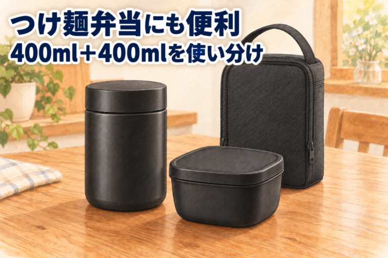 つけ麺弁当にも便利、400mlと400mlを使い分けるサーモスJEE-801