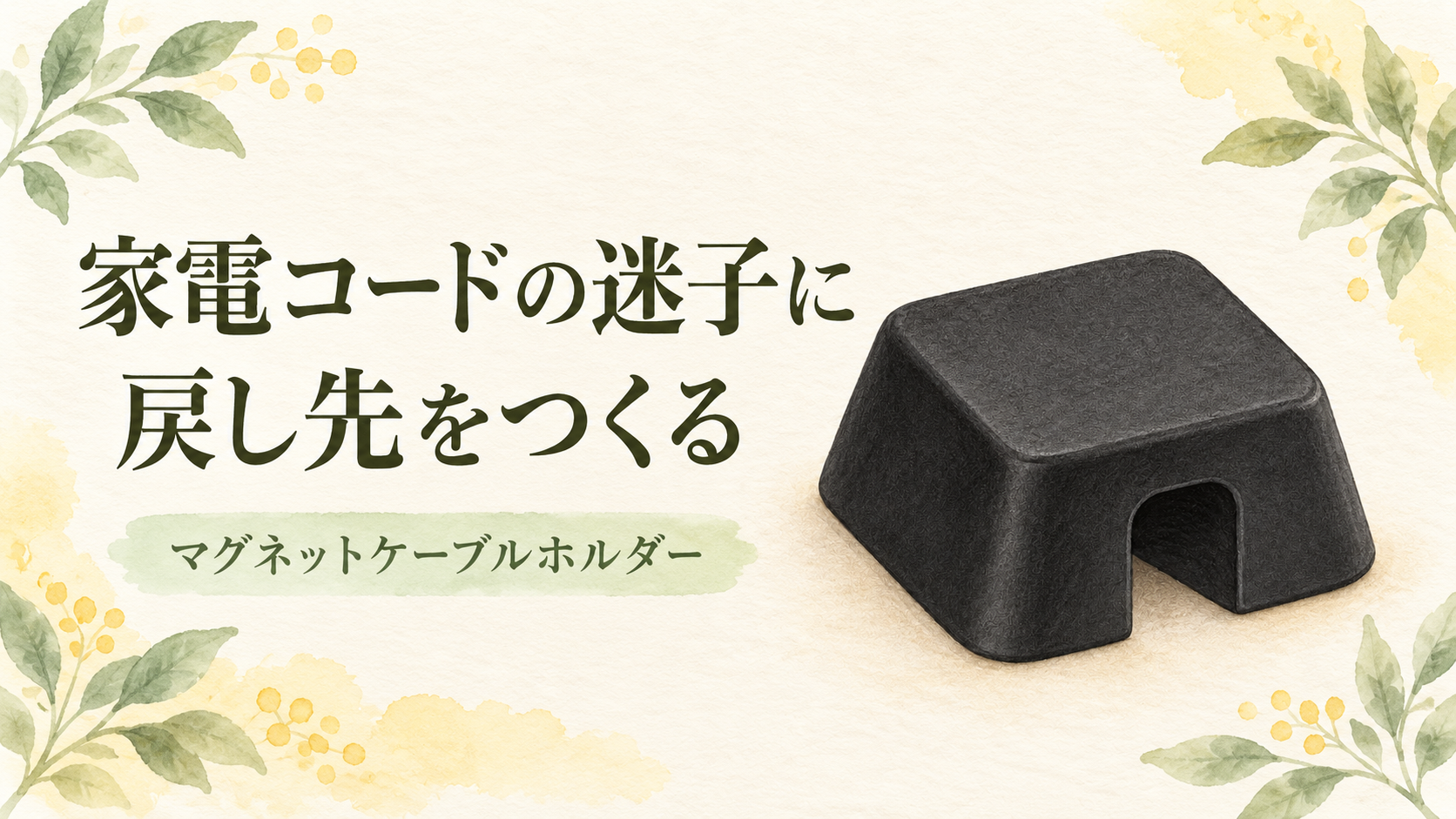 閉じた上面と底面側の溝を持つViakyケーブルホルダーのイラスト