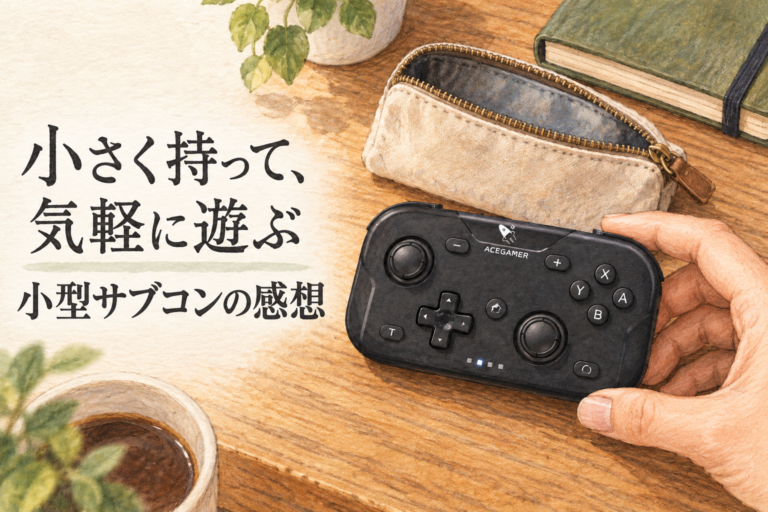 小さく持って、気軽に遊ぶ。小型サブコンの感想。黒AceGamer T50とポーチ