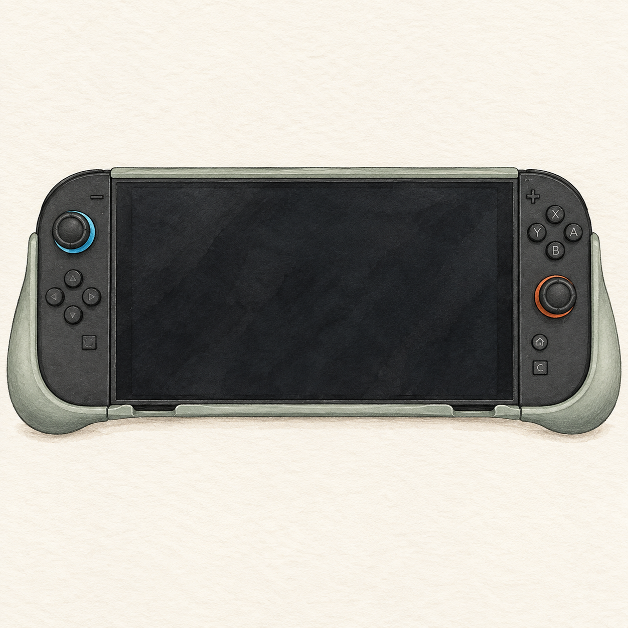 Belkin Gaming Switch 2用充電グリップ オリーブの外観イラスト