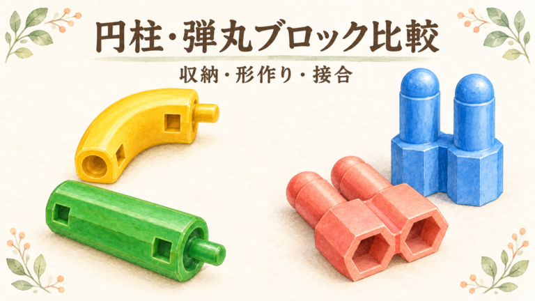 SHOTCORD円柱・弾丸ブロック比較：収納・形作り・接合