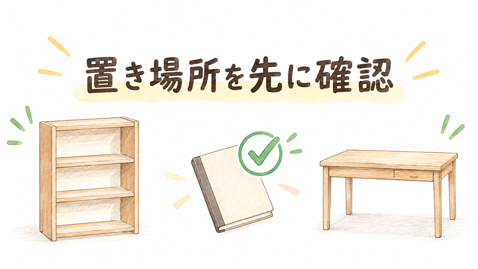 棚や机の近くなど、置き場所を先に確認する考え方