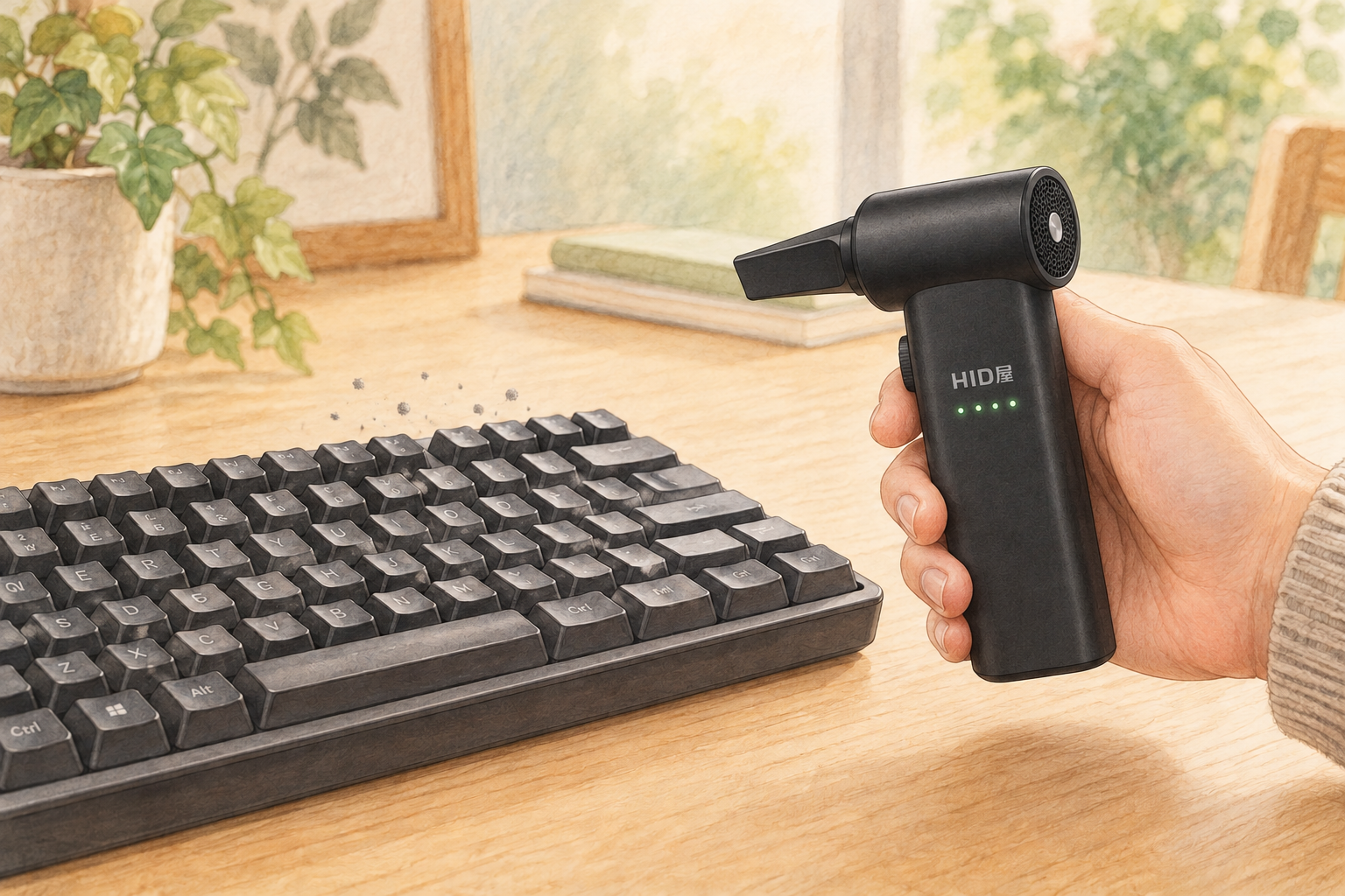 キーボードから距離を空けて使う