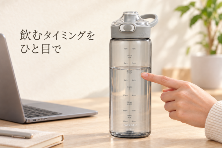 Track&Goの時間表示と残量を見る。飲むタイミングを、ひと目で