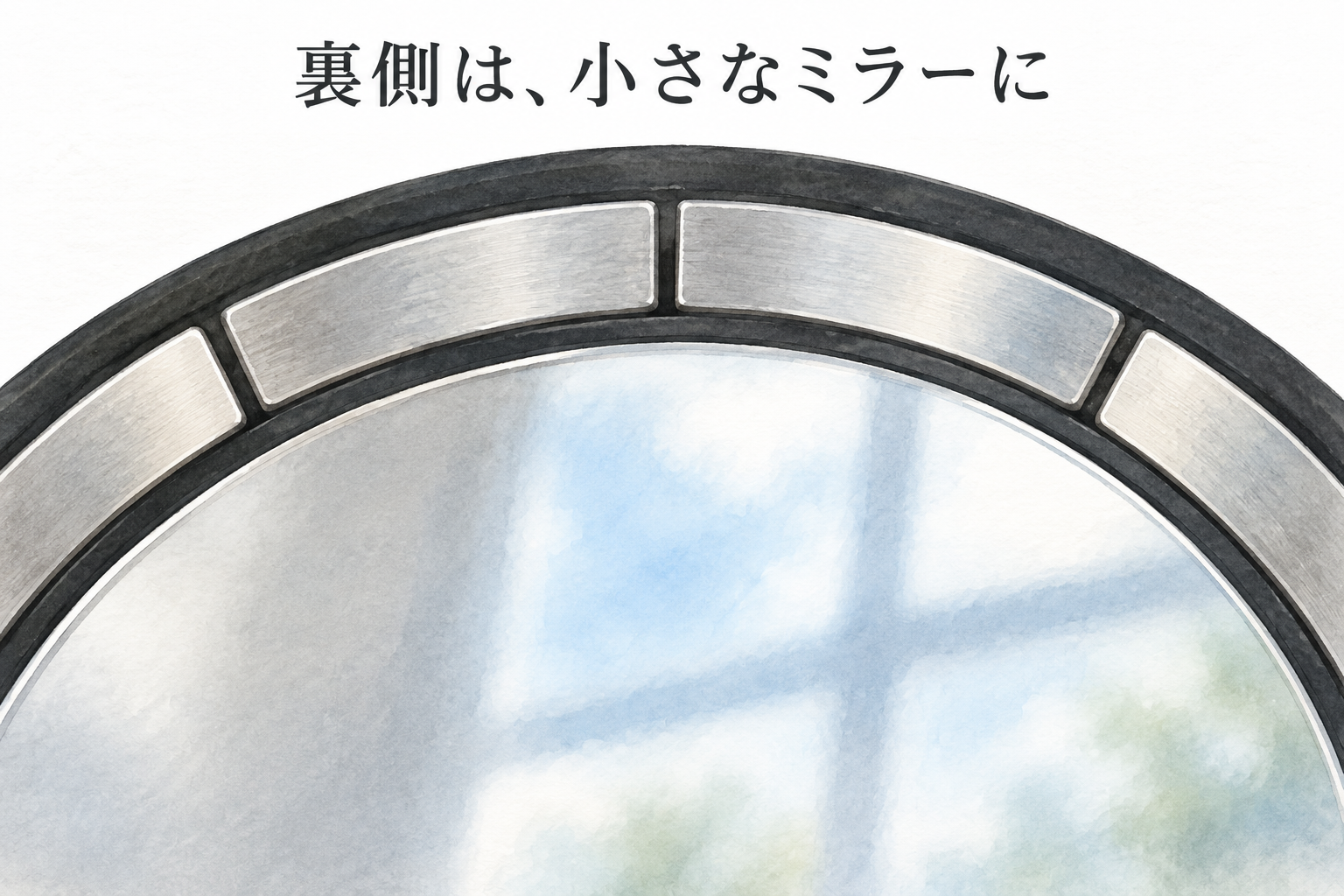 取り付ける側にあるミラーの拡大