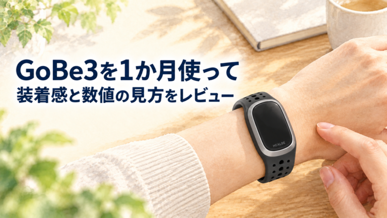 GoBe3を手首に装着する
