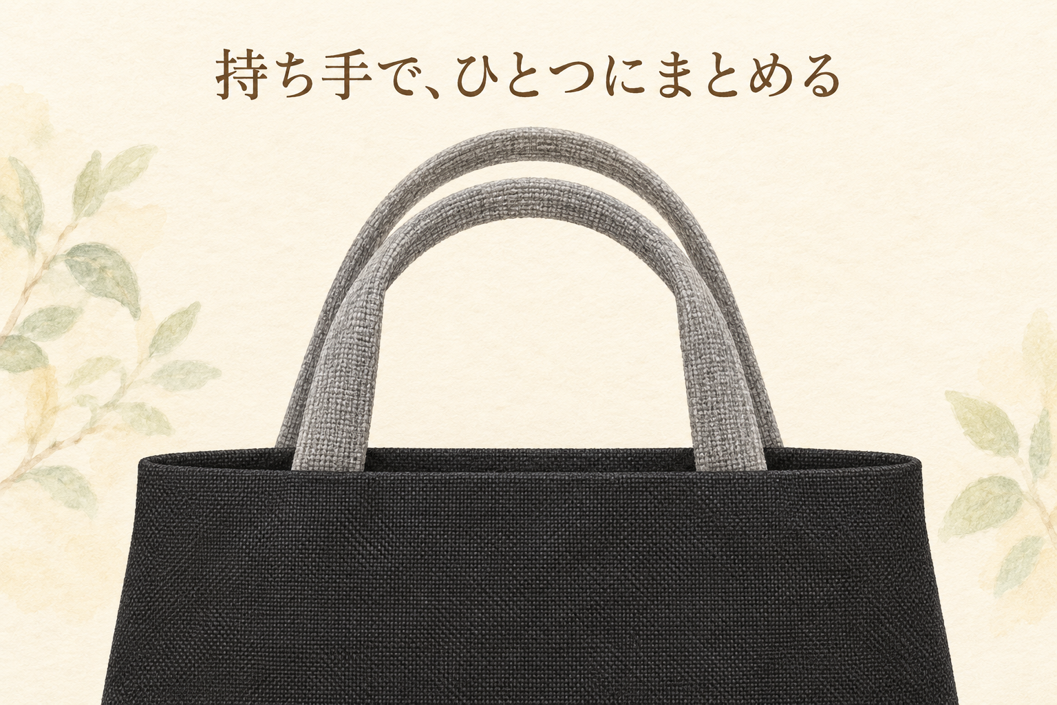 バッグの上端につながる2本の持ち手