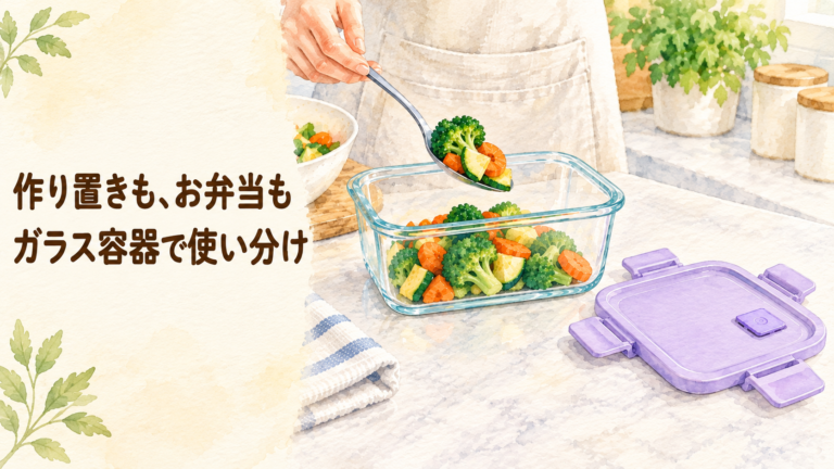 ガラス容器へ作り置きを取り分ける