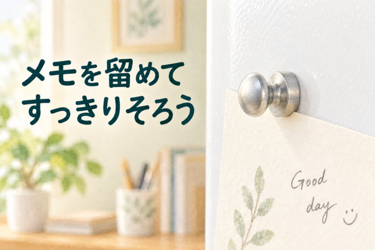 メモを留めてすっきりそろう銀色のマグネットピン