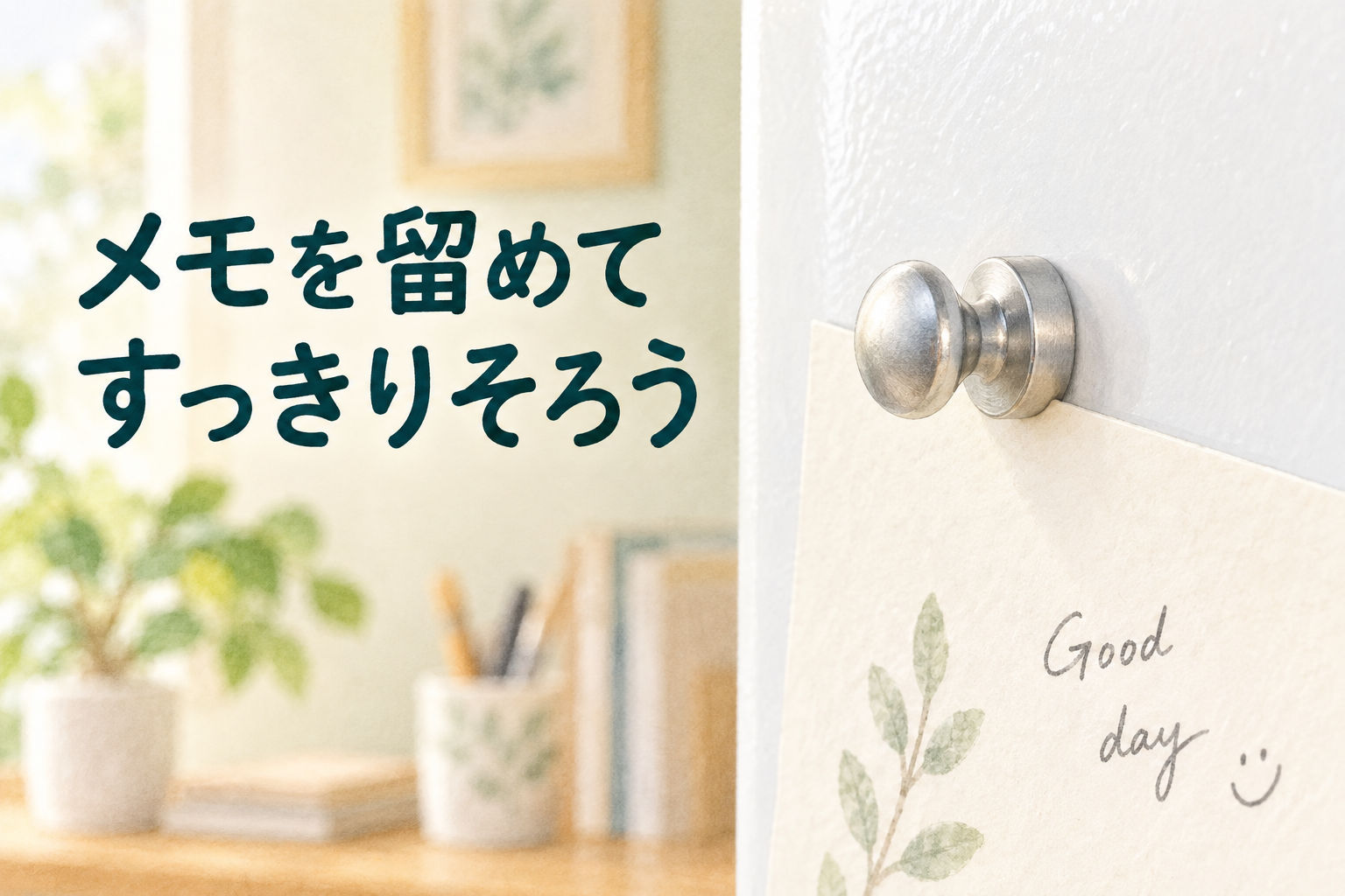 メモを留めてすっきりそろう銀色のマグネットピン