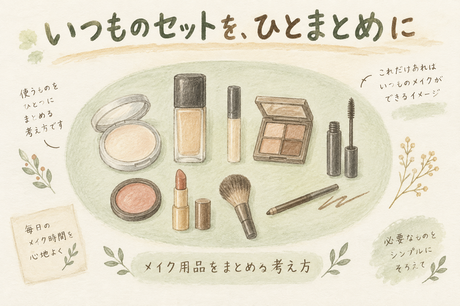 普段使うメイク用品をひとまとめにする考え方